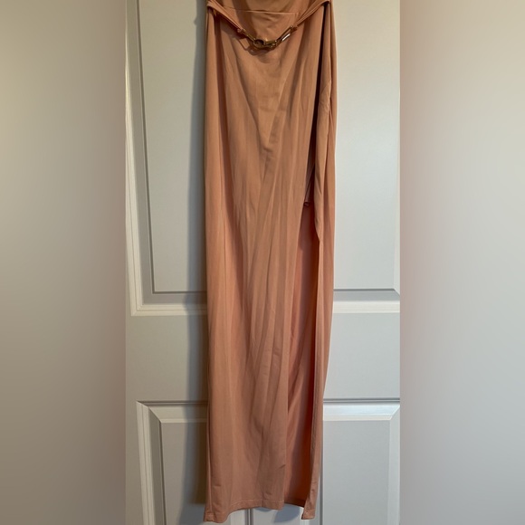 JLUXLABEL ‘Blush February Gold Clasped Halter Dress’ - Picture 7 of 8